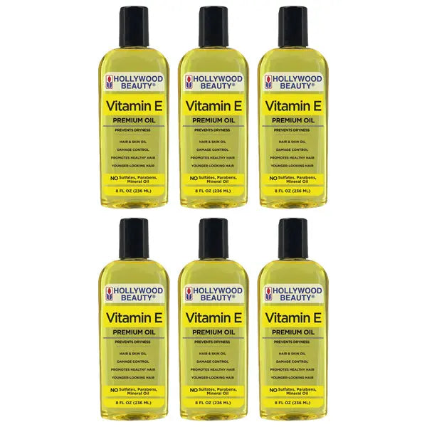 6 Pack - Hollywood Beauty Vitamin E Hair Scalp and Skin Oil 8oz Hollywood Beauty